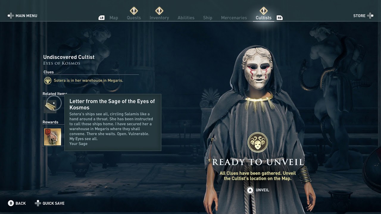 Assassin's Creed Odyssey Unlock Cultist Diagram Serpent's Lair