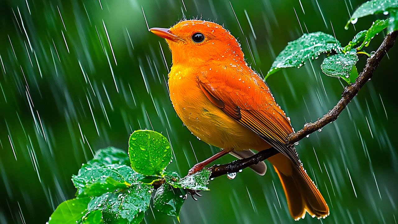 Исцеляющее фортепиано, пение птиц и шум дождя 🌧️🍃 Снимает стресс, тревогу и депрессию | Успокаива...