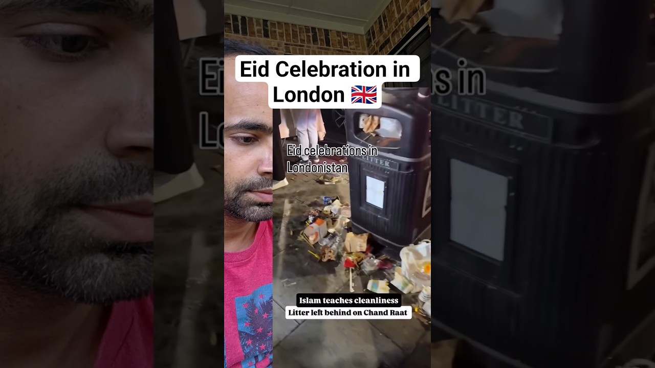 Trash during Eid celebration in London #shorts #civicsense