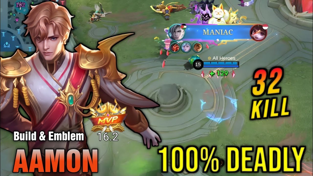 32 Kills + MANIAC! Jungler META Aamon 100% Deadly - Build Top 1 Global Aamon ~ MLBB