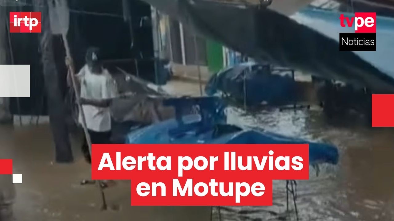 Lluvias inundan calles en Motupe y ponen en riesgo puente que une Lambayeque con Cajamarca