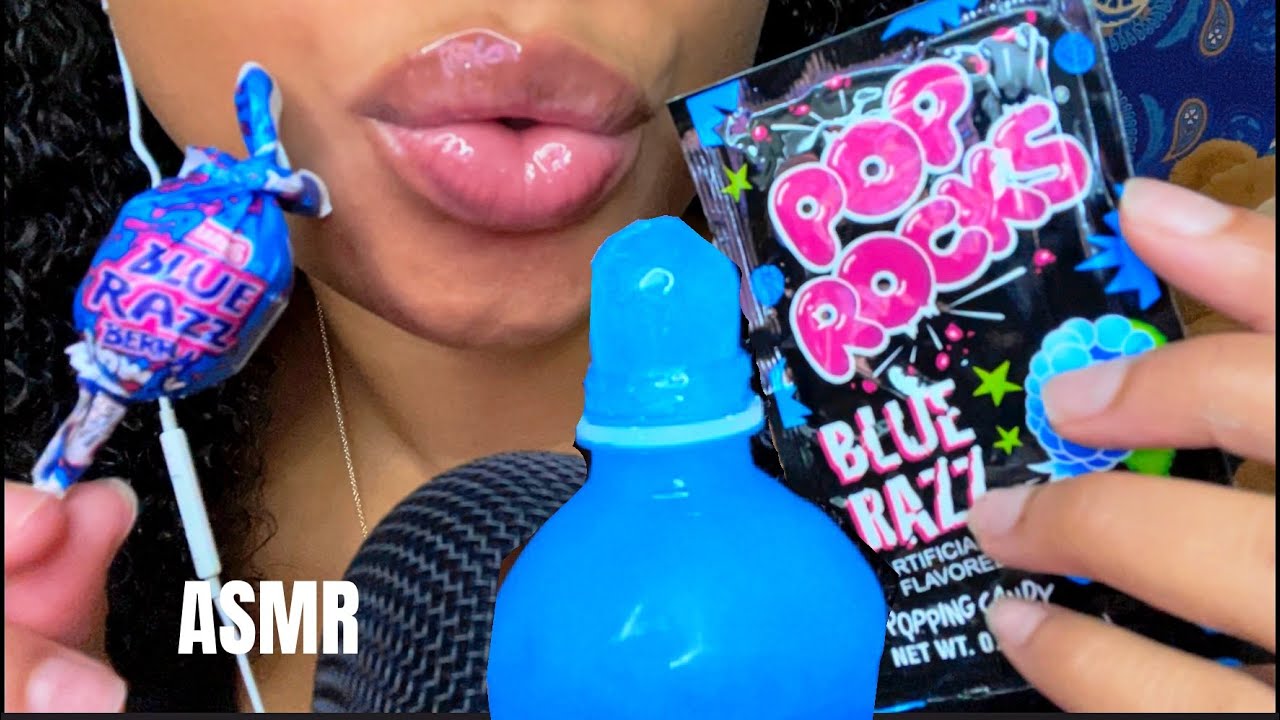 ASMR | Eating Blue Candies 💙 Slime Licker, Frozen Honey Jelly 🥶 Satellite Wafers 📡