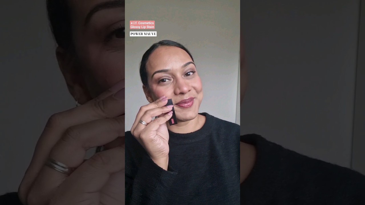 e.l.f. Cosmetics Glossy Lip Stain Swatches | Medium Brown Skin
