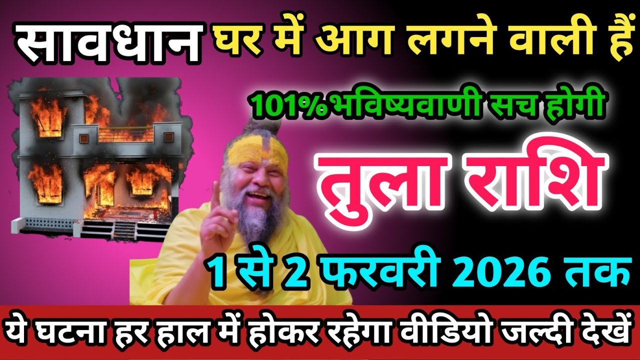 तुला राशि वालों 1 से 2 फ़रवरी 2026 को तुम्हारे घर में आग लगने वाली हैं सावधान Tula Rashi 