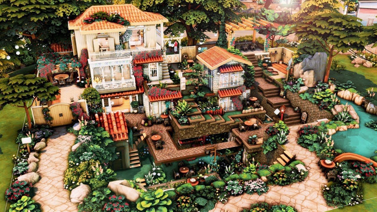 Wholesome Family-Run Garden Café & Tea House | The Hidden Hearth | No CC | Sims 4 Stop Motion