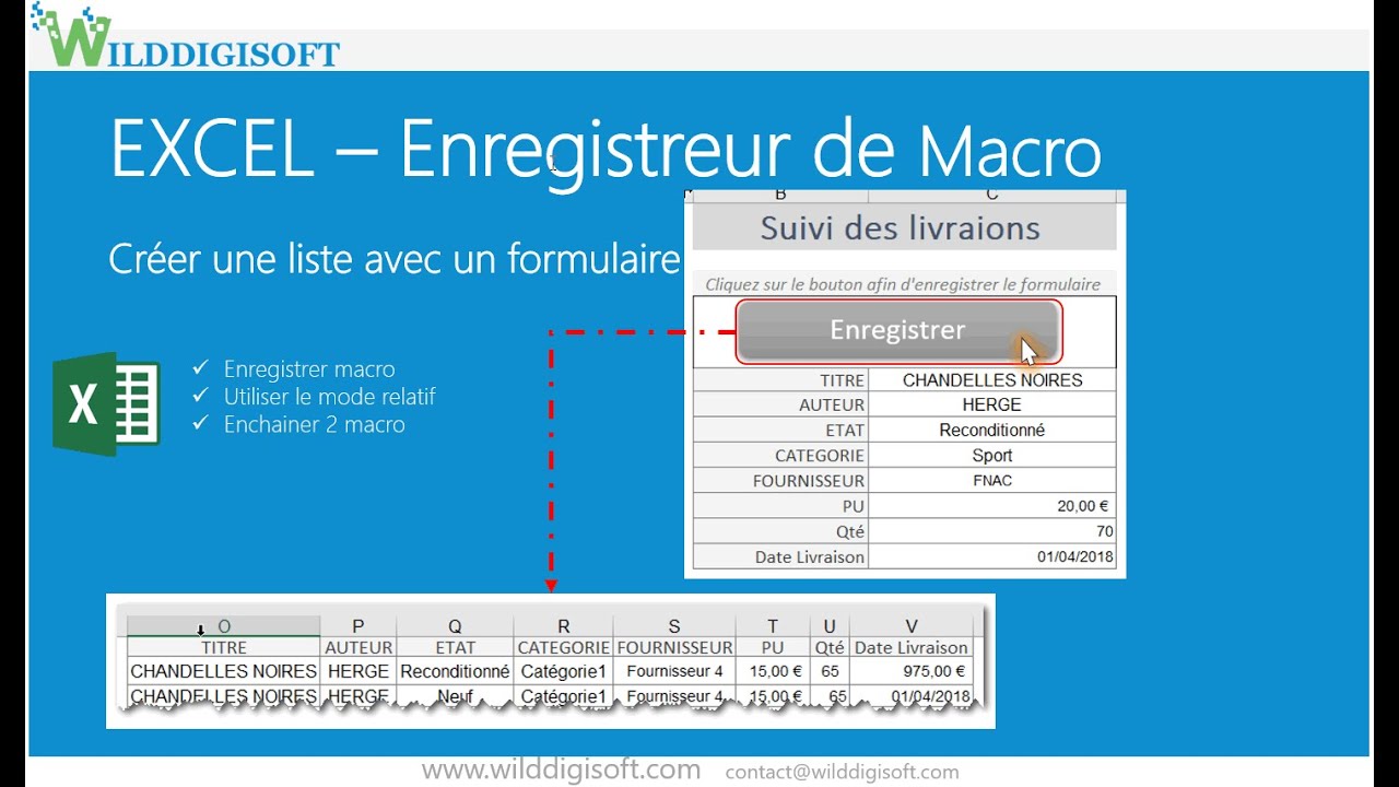 Enregistreur macro : Sauvegarder un formulaire dans une liste