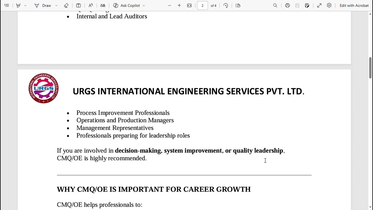 ASQ Certified Quality Manager (CMQ/OE) | Online Training & Exam Registration Support