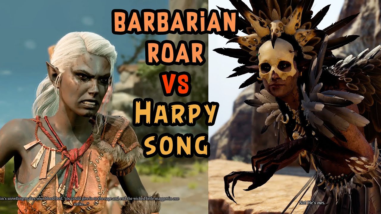 Baldur's Gate 3 Patch 7: Barbarian Roar vs Harpy Song!