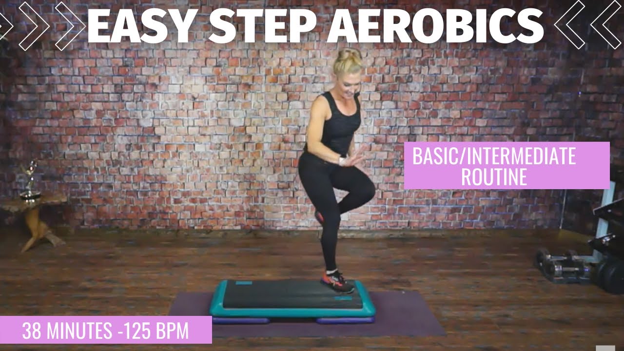STEP Aerobics Choreography Made Easy Step Class! Intermediate moves at Basic Tempo!