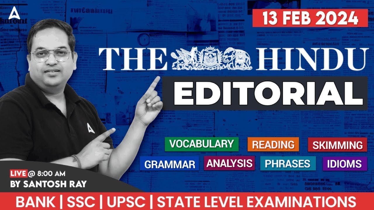 The Hindu Editorial Analysis | The Hindu Vocabulary by Santosh Ray | Bank, SSC & Railway Exams