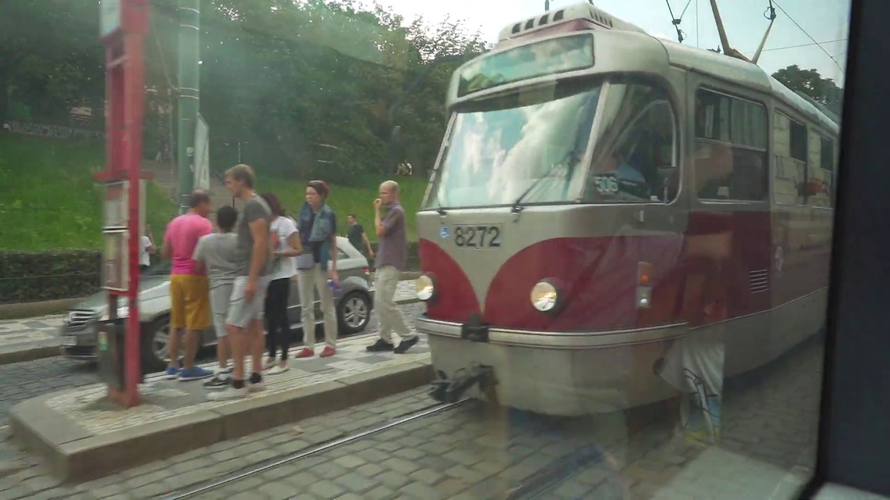 Czech Republic, Prague, tram 22 ride from Národní třída to Královský letohrádek