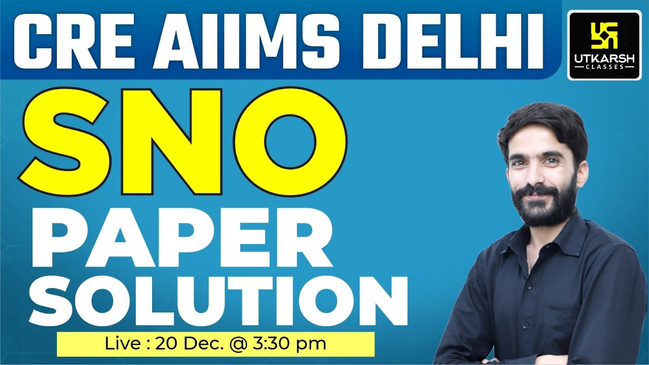 CRE AIIMS SNO | CRE AIIMS Senior Nursing Officer Paper Solution | By Raju Sir Nursing Utkarsh