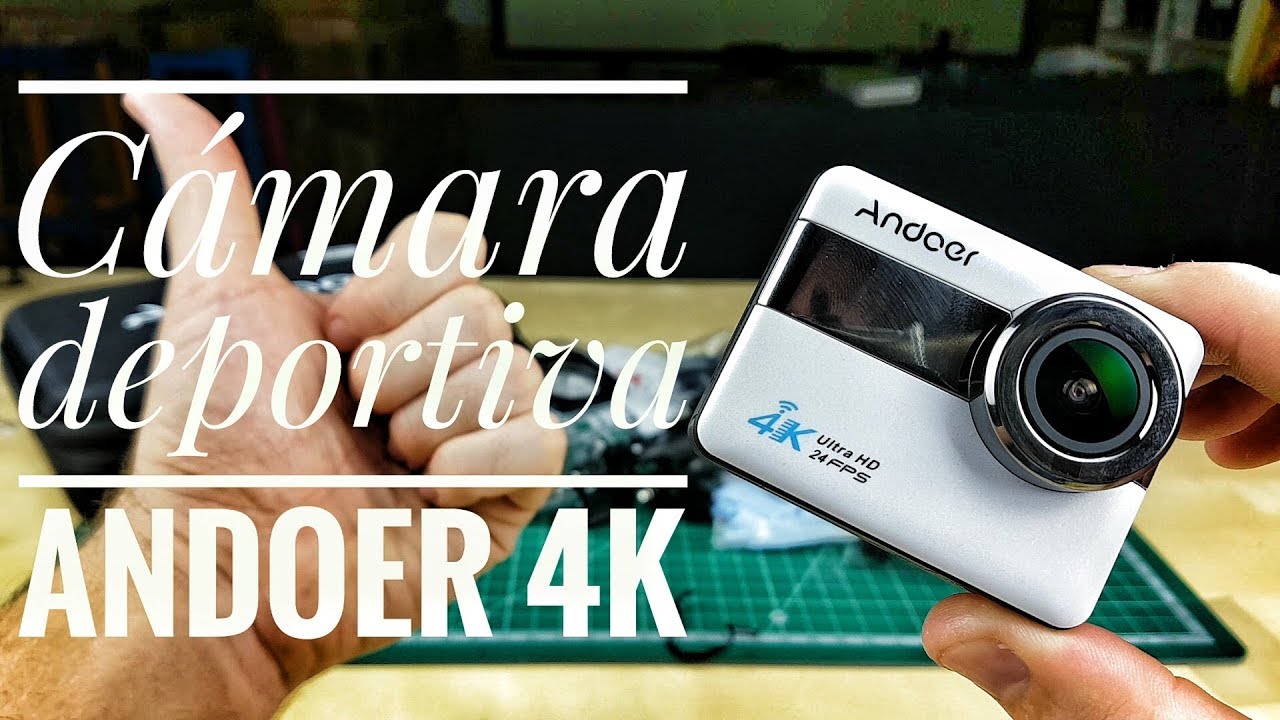 Camara deportiva 4k  táctil Andoer. Unboxing y primeras impresiones. Español