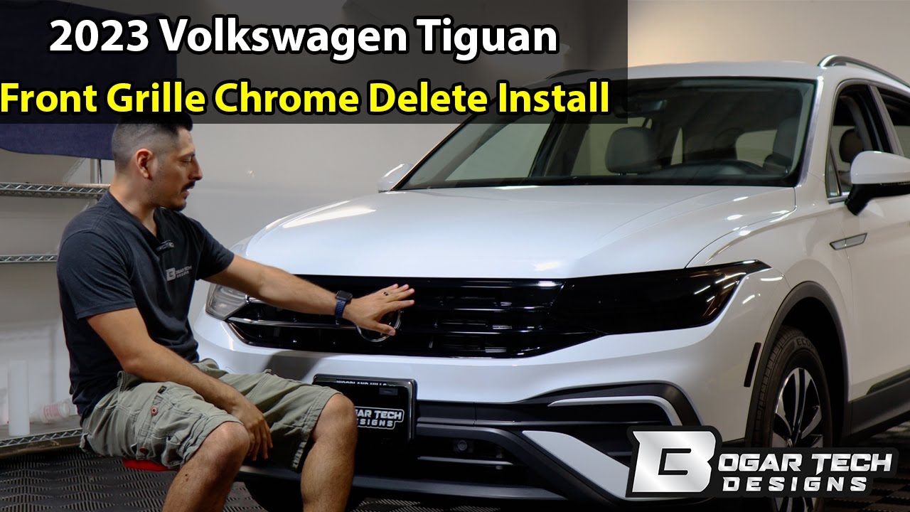 Volkswagen Tiguan 2022-2024 Передняя решетка хромированная Удалить Установить