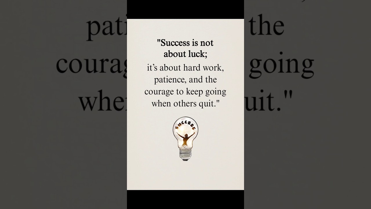 Success Comes from Hard Work and Patience &ndash; Not Luck #billionairemindset #quotes #yt #successmindset