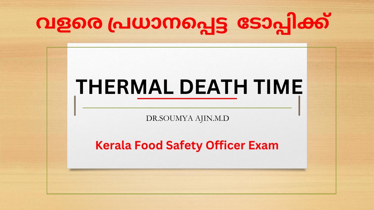 Thermal death time- Fso classes