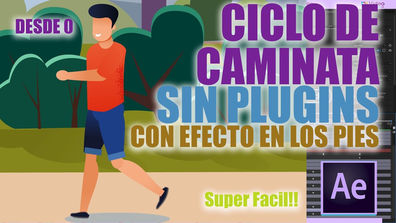 CICLO DE CAMINATA 🏃🏃 en After Effects Sin Plugins Plantilla Gratis
