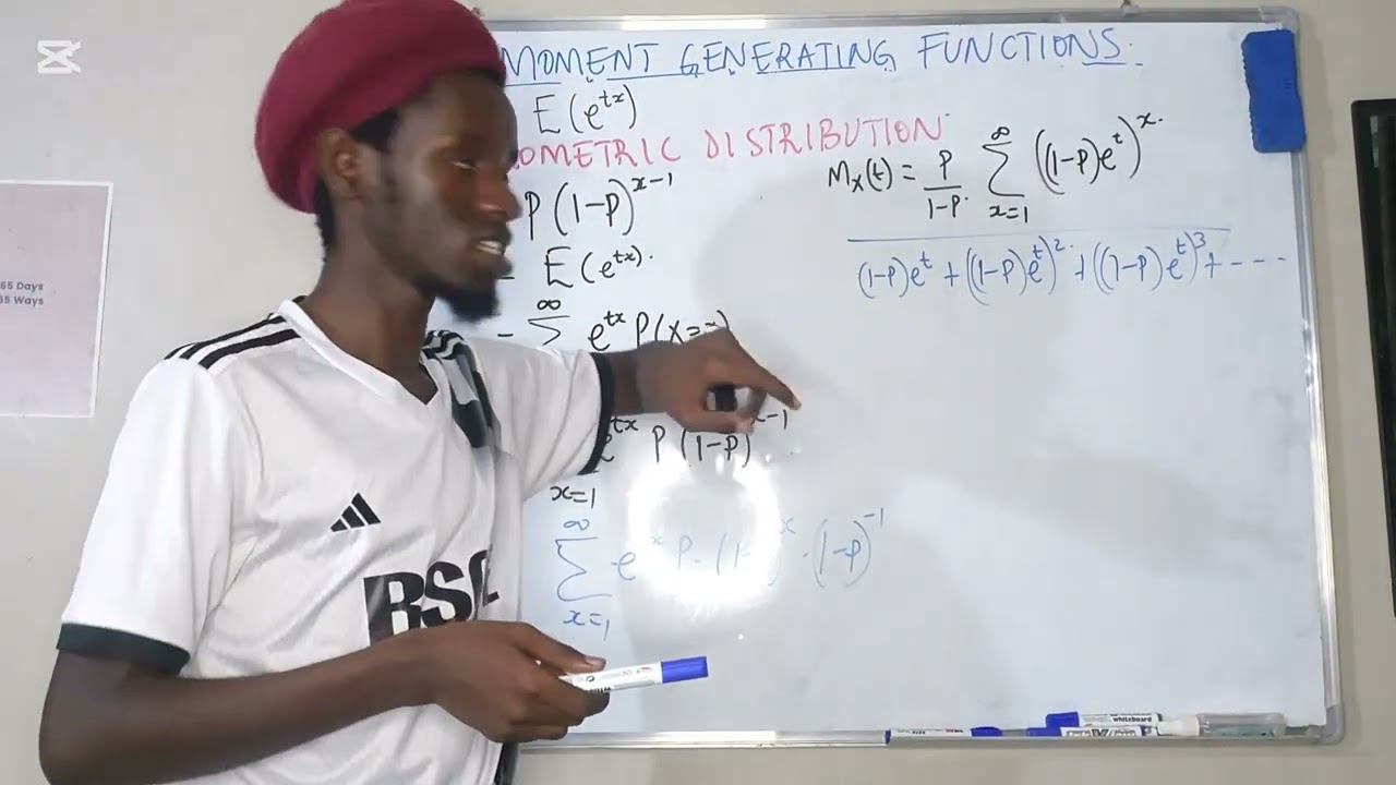 moment generating function of a geometric distribution