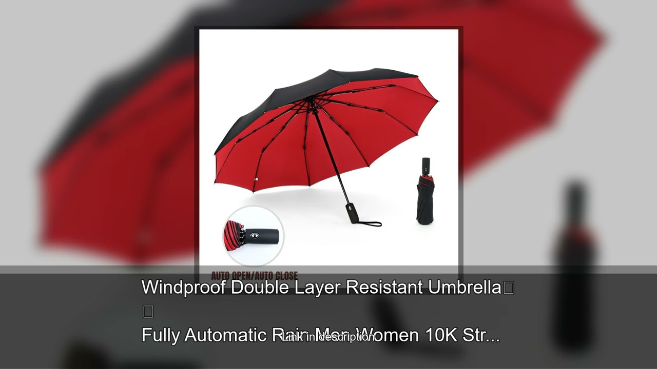 Windproof Double Layer Resistant Umbrella Fully Automatic Rain Men Women 10K Strong Luxury Busi