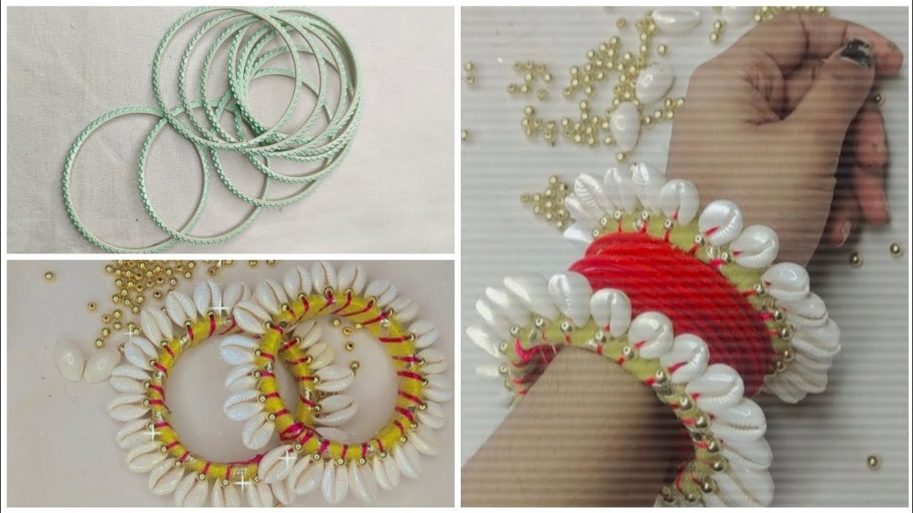 How to make cowrie shell bangle | Handmade jewelry # shorts #youtubeshorts #_art___holic