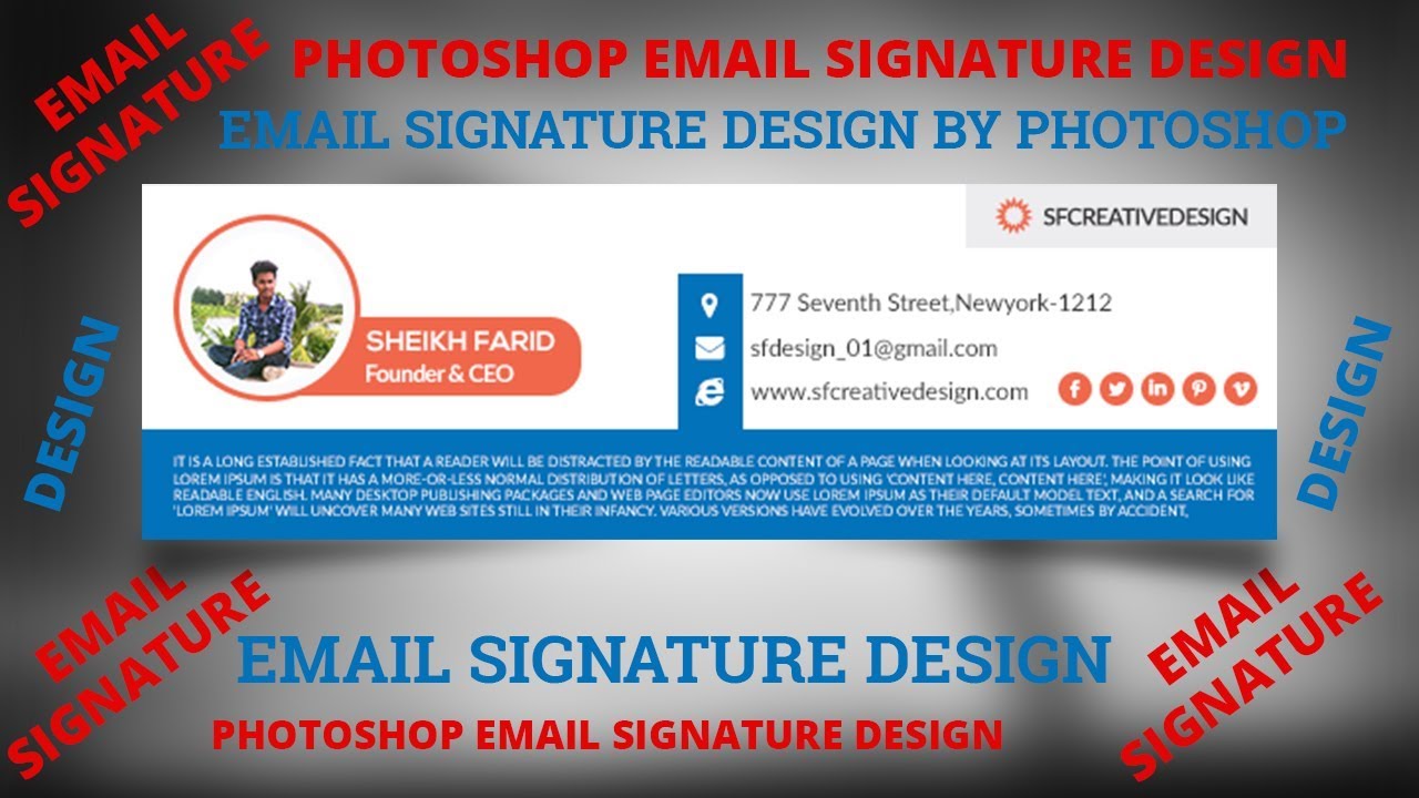 How To Create Professional Email Signature 2018 | Photoshop Tutorial