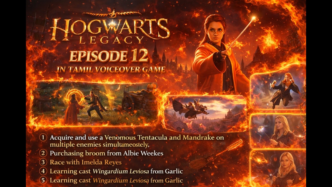 Hogwarts Legacy EP 12 Tamil 🔥 CRAZY Plant Attack + Broom Race + New Spell Diffindo! 😱 | MJ GAMING