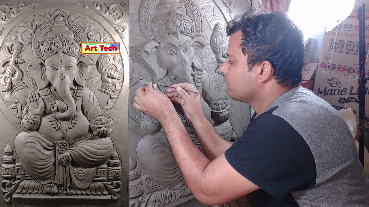 Ganesh Mural Wall Art | How to Make | Detail Video | Art Tech