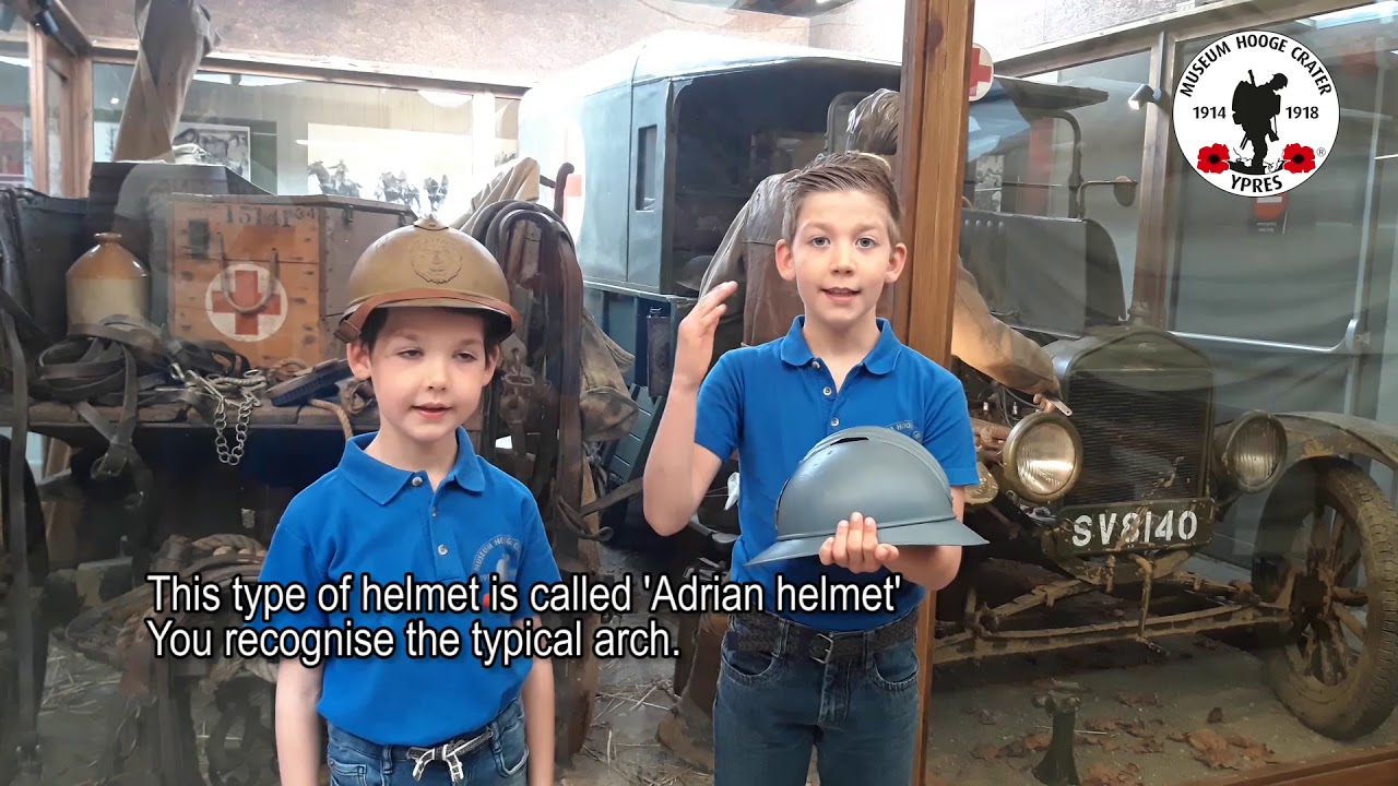 Hooge-Boys Video 1: Helmen in WO-1 -- Helmets in WW-1 @Hooge Crater museum (Ypres, Belgium)