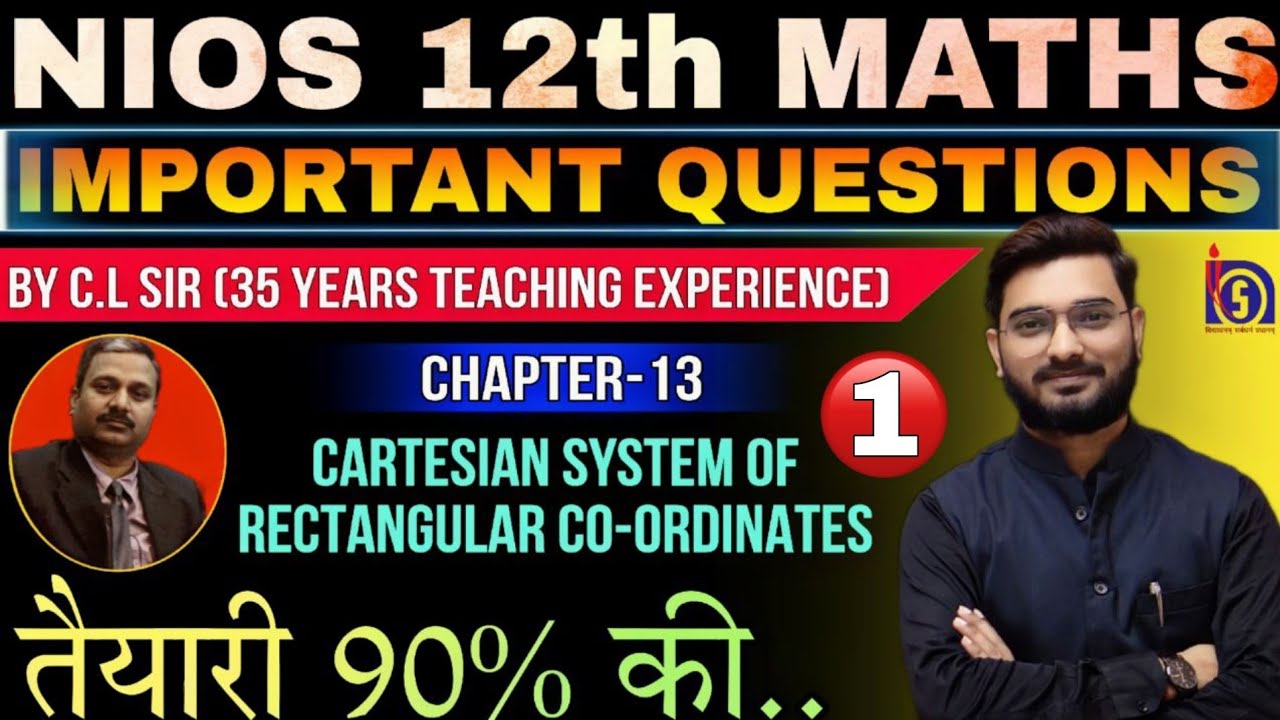 12th Math New Syllabus Chapter 13 IMPORTANT QUESTIONS By C.L Sir (Maths Expert of 35 Years Teaching)