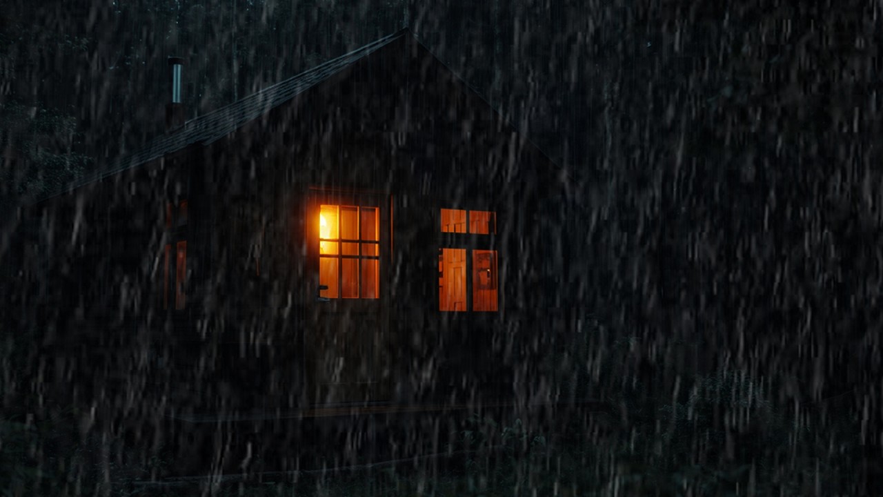 Heavy Rainstorm on a Wooden Forest Cabin 🌧️ Deep Sleep Audio with Calm Night Atmosphere