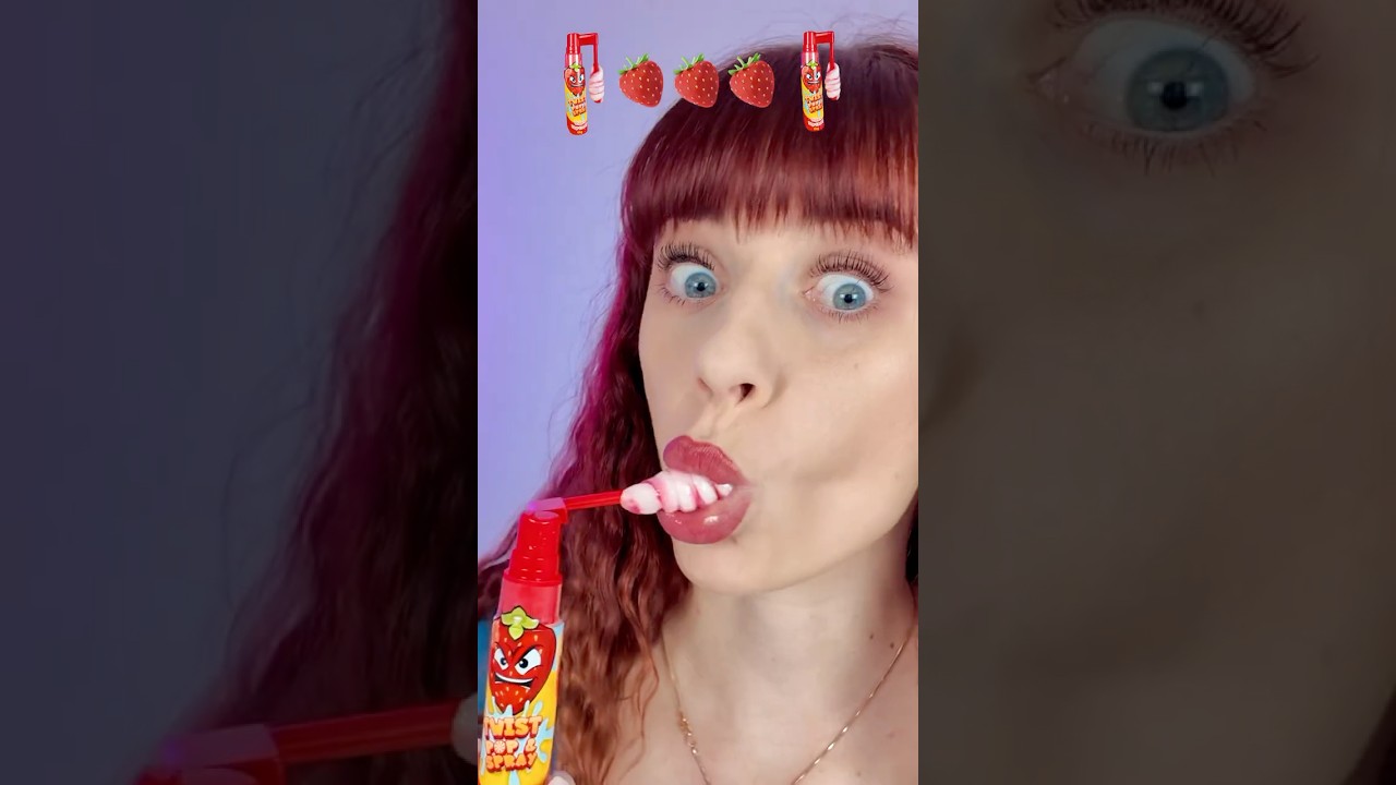ASMR Red Spray Lollipop  #mukbang #asmr