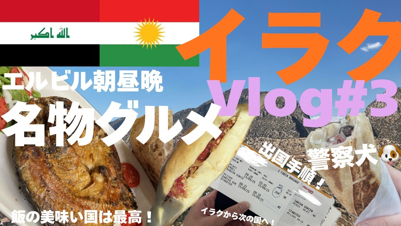 【イラクVlog#3】エルビルでの鯉料理！出国審査が厳重？！次の国で響き渡る笑い声