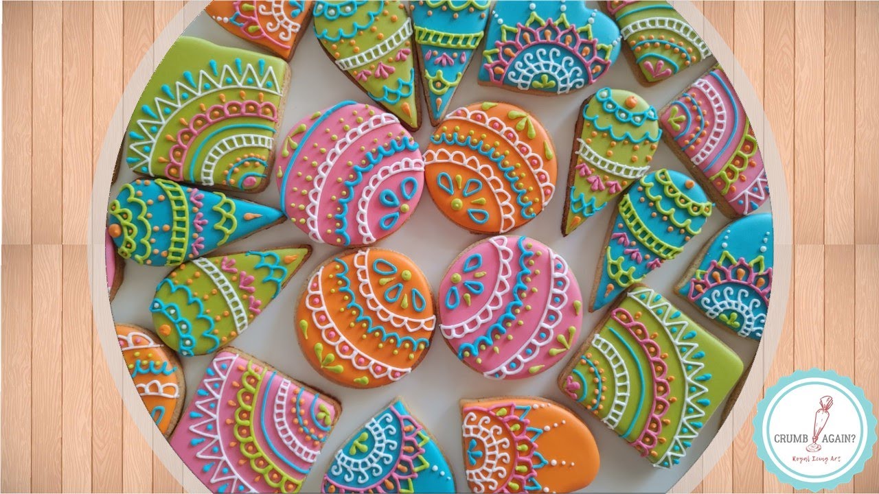 Bollywood Henna Royal Icing cookies