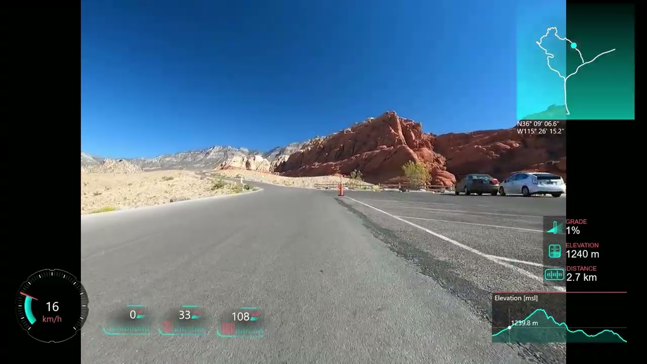 [Indoor Cycling Motivation] Road Bike USA Las Vegas Red Rock Canyon Loop