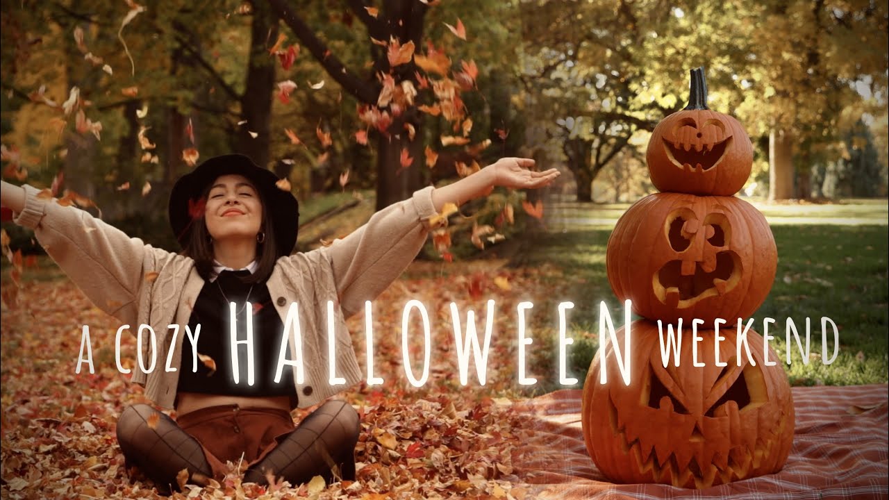 A Spooky Halloween Weekend // pumpkin carving, Halloween decorating, a skeleton cake + autumn walks