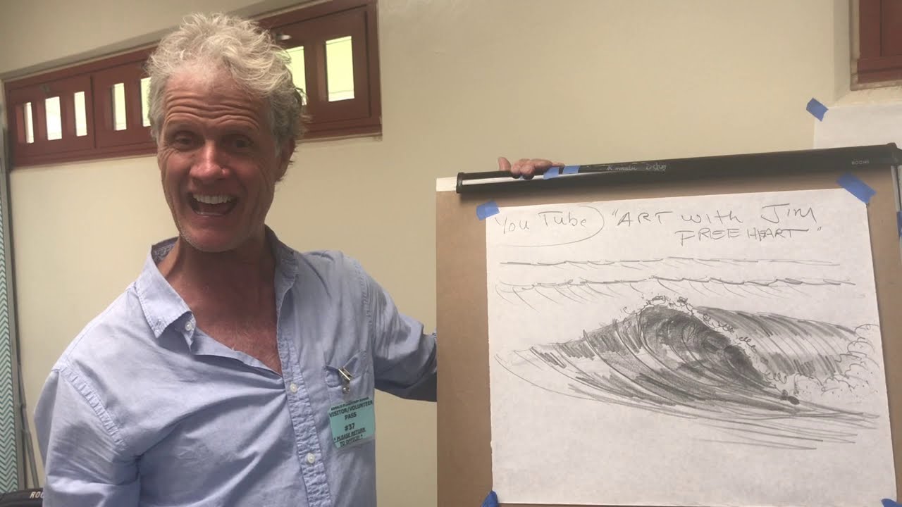 Draw a Surfing Wave Art with Jim Freeheart 