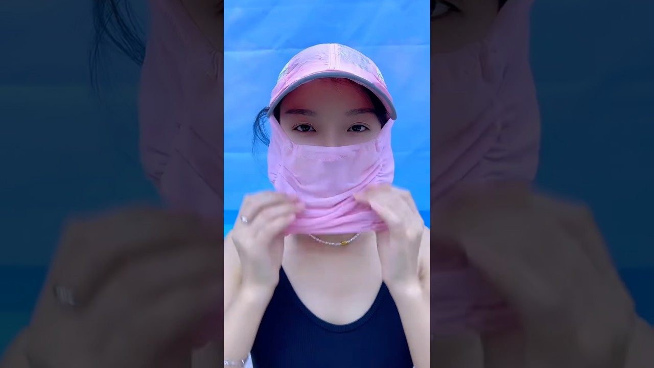 Sun Smart Style: Pink Cap with Built-In Face Guard#shorts#viralvideo#shortvideo#smarttools#ytshorts