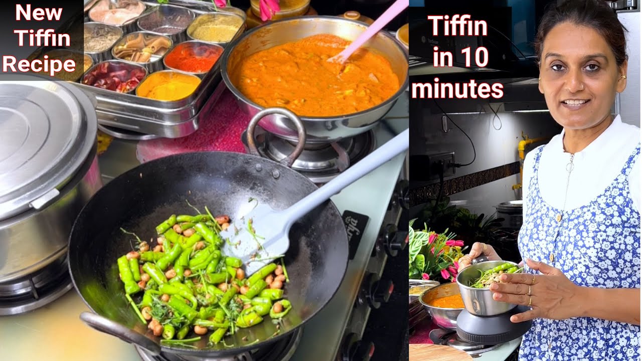 Aaj easy n quick wala tiffin 😃 corn paneer ki sabzi😍 thecha style chutney 😋