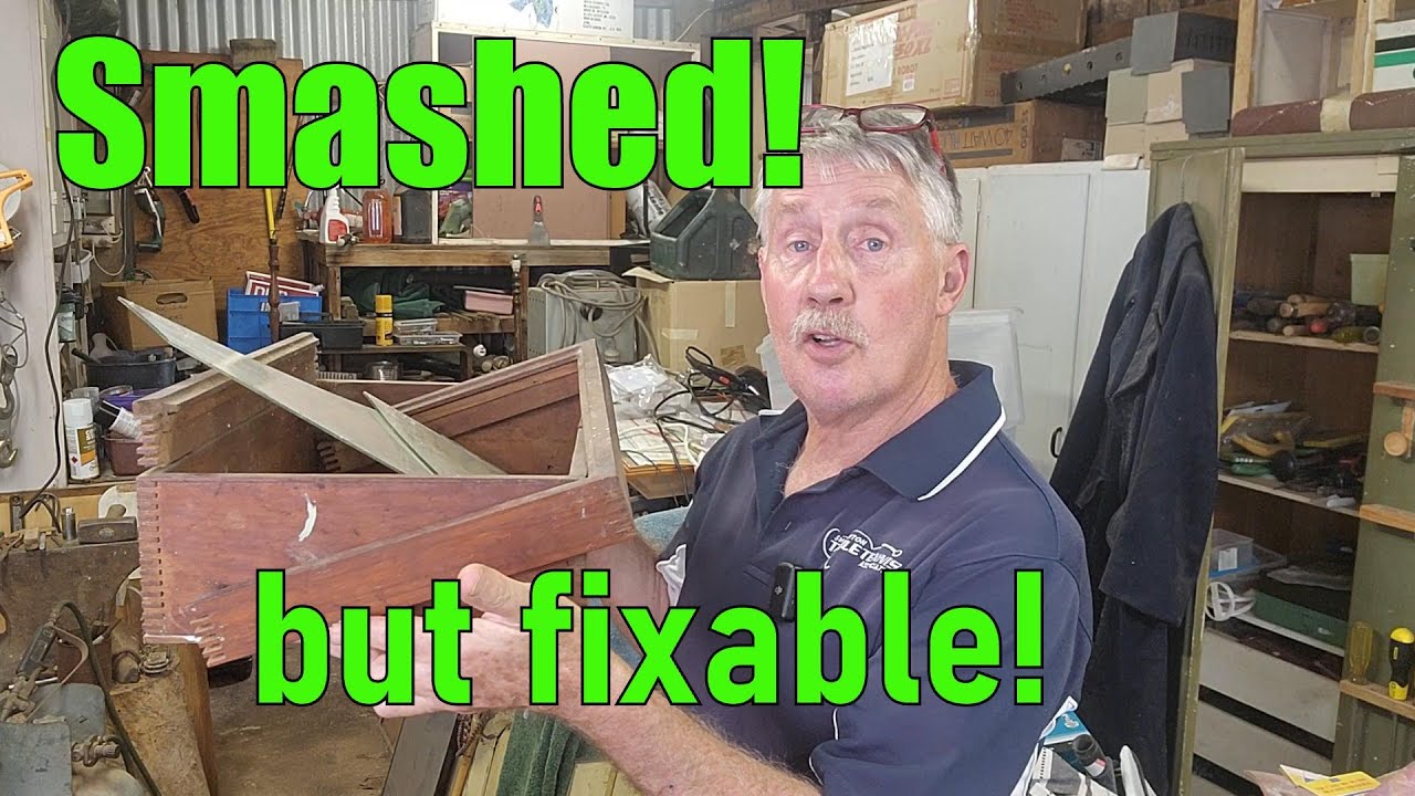 How to Cut Glass & Repair an Antique Cedar Display Box found Smashed in my Emergency Storage Shed!