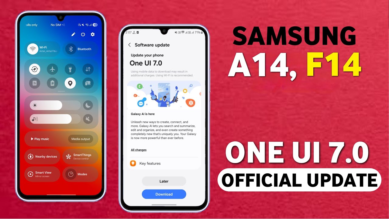 Samsung Galaxy A14/F14 One Ui 7.0 Android 15 Update | New Features | A14 New Update #SamsungA14