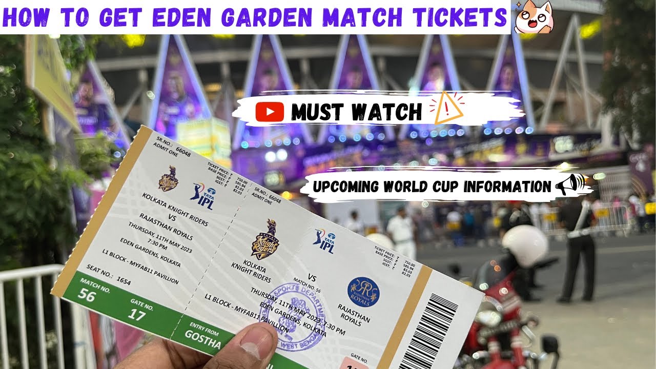 Eden Garden Cricket Match Tickets 🤩| Eden Garden Match Tickets Kahan Se Collect Kare| #ipl #kolkata