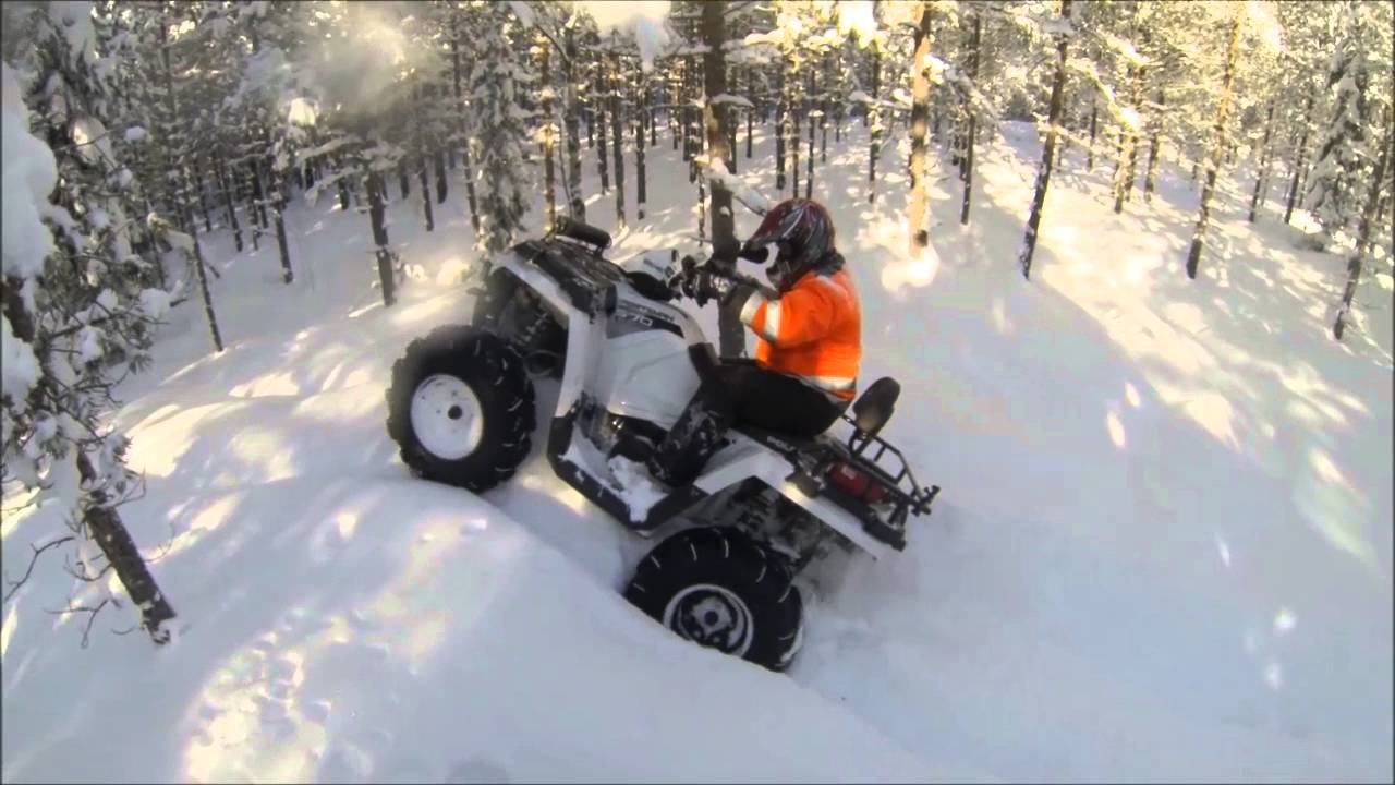 polaris sportsman 570 & yamaha grizzly 450 deep snow part 1