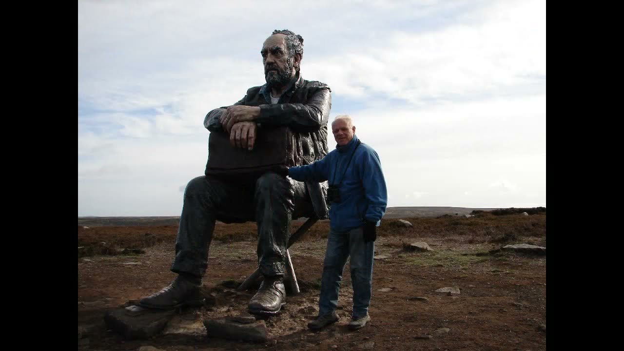 THE MAN ON THE MOOR  SCULPTURE --  YOUNG RALPHS CROSS