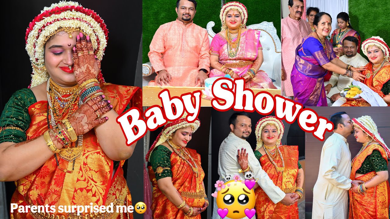 My Baby Shower 🤰Gurbini Kappad| My Parents surprised me🥺|SonPhool Hairstyle🌸| GSB Konkani Style🥳