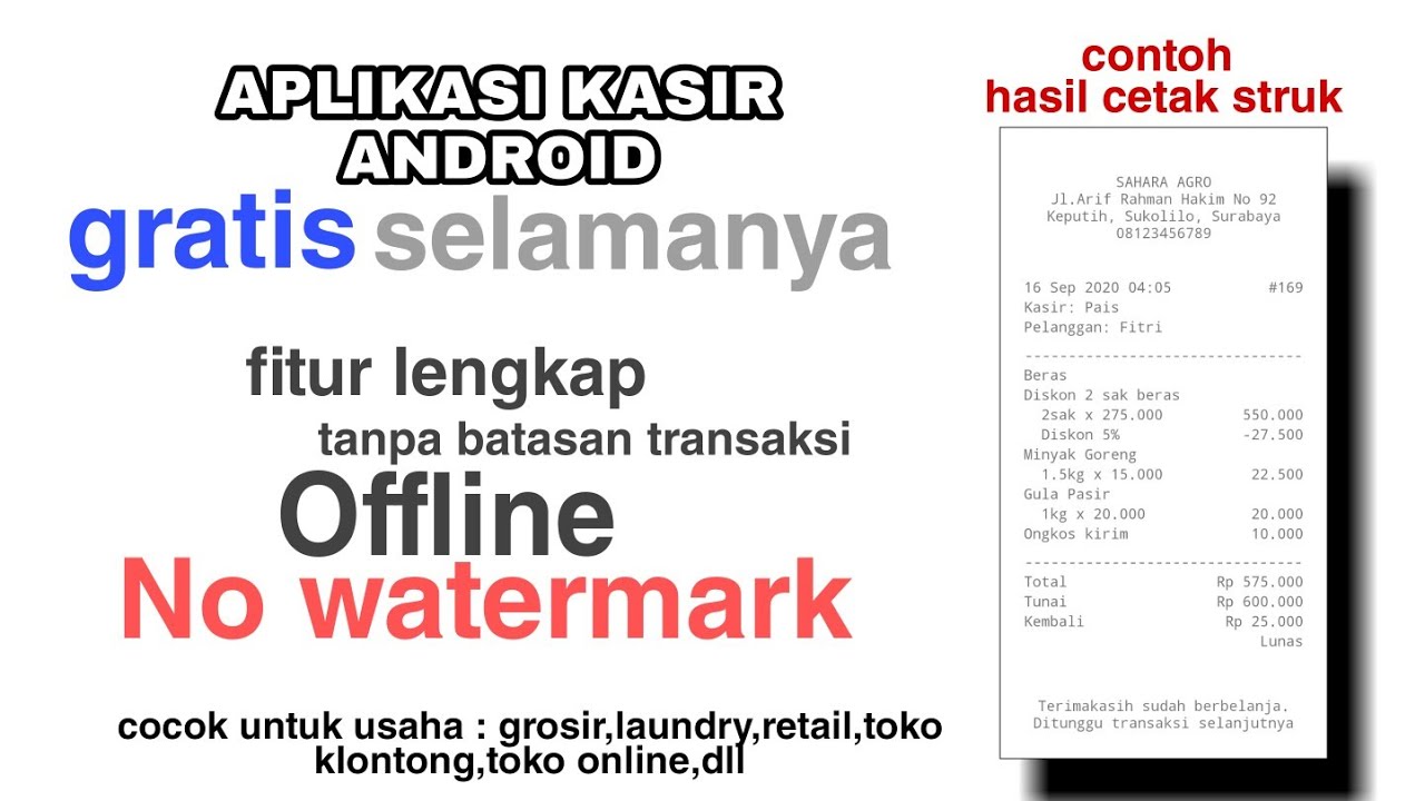 APLIKASI KASIR ANDROID GRATIS | KASIR