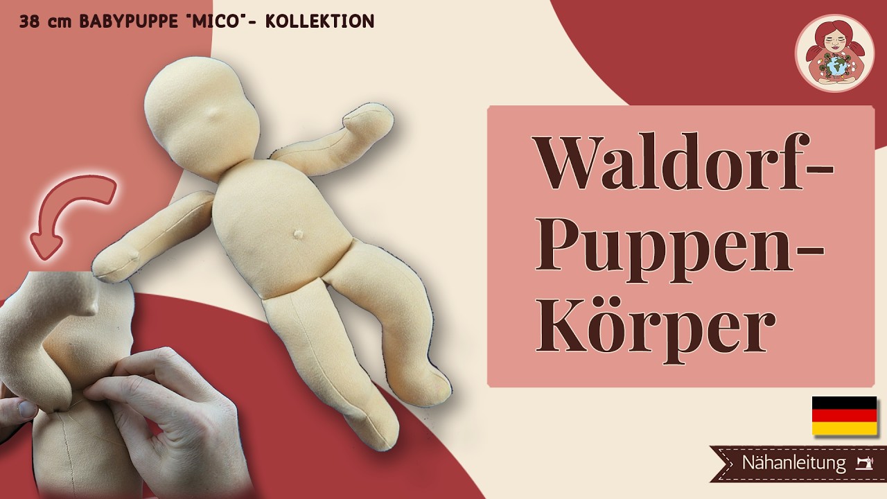 DIY Stoffpuppe/Waldorfpuppe Körperteile | Sami Babypuppe Schnittmuster #1.3 • Sami Dolls Tutorials