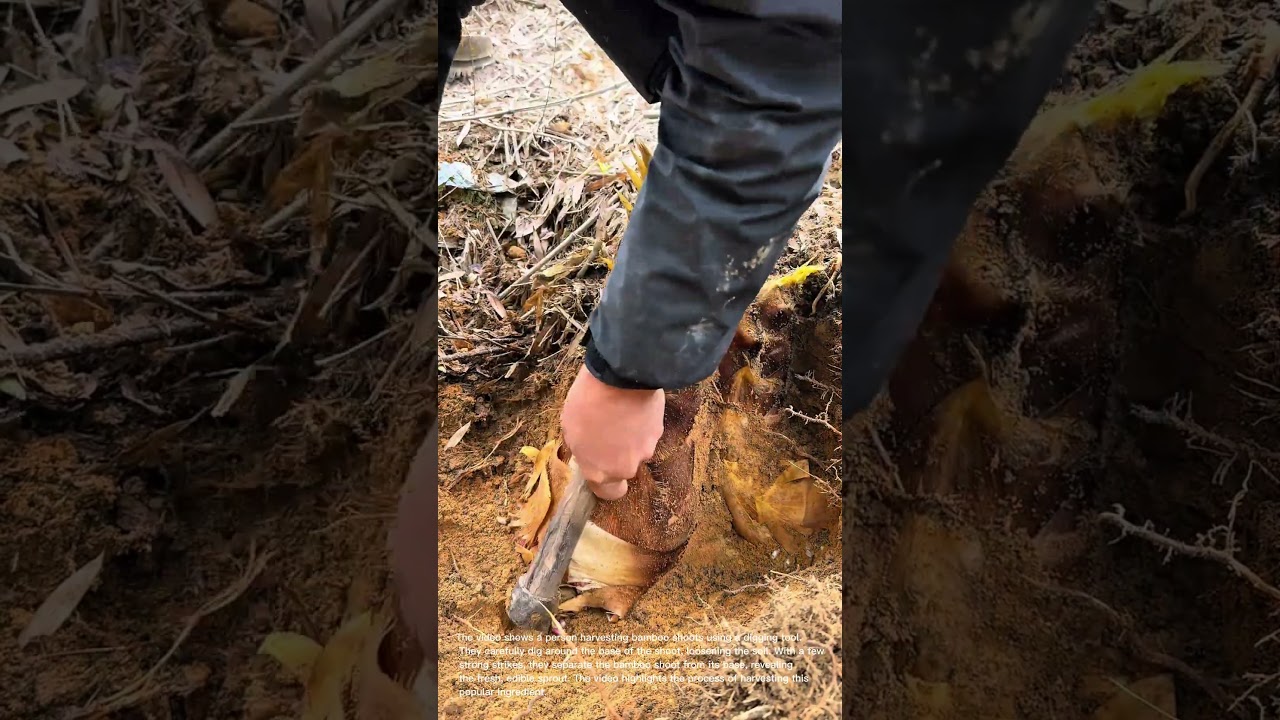 Harvesting Bamboo Shoots: Digging Up Fresh Sprouts from the Ground