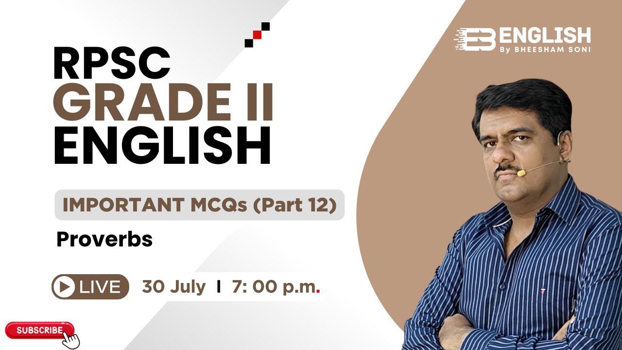 Important Proverbs MCQs | Topic-Wise Practice | RPSC 2nd Grade English