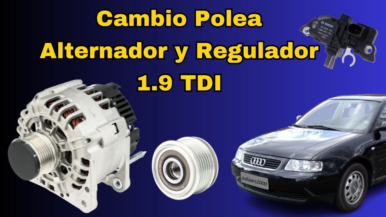 Cambio Polea Por Vibración de Correa y Cambio Regulador Voltaje Alternador. Audi A3 1.9 TDI Golf.