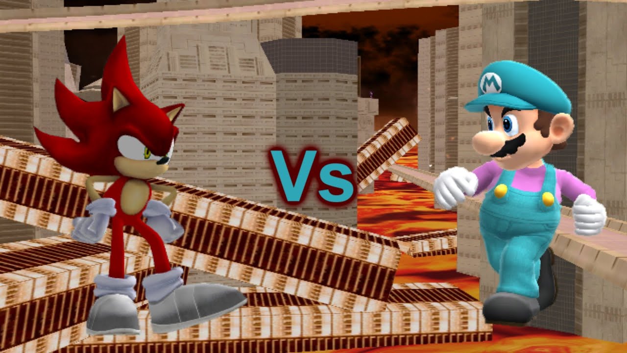 SSBB Wii U Modded Battles: Fire Sonic Vs Ice Mario